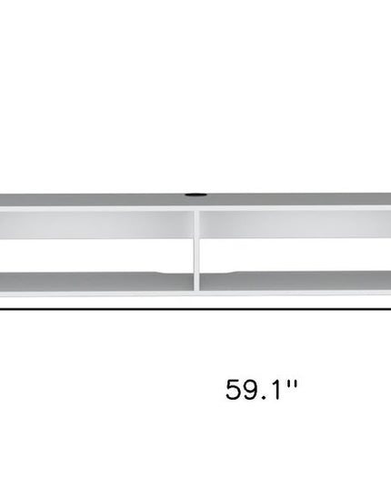 59" White Floating Mount TV Stand