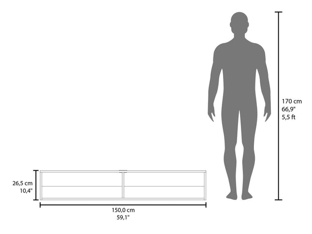 59" White Floating Mount TV Stand