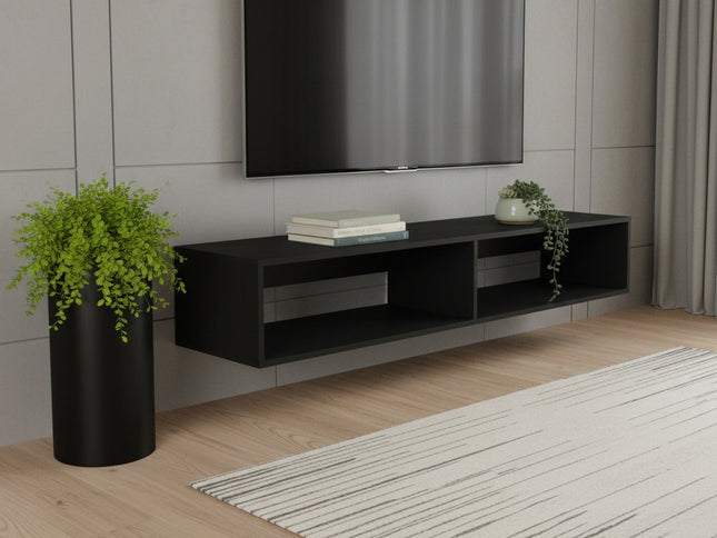 59" Black Floating Mount TV Stand