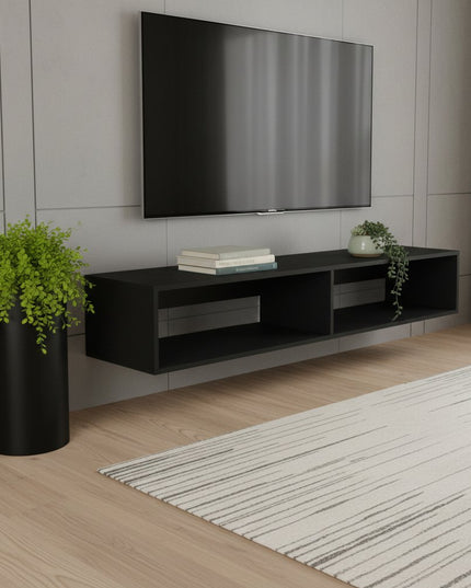 59" Black Floating Mount TV Stand