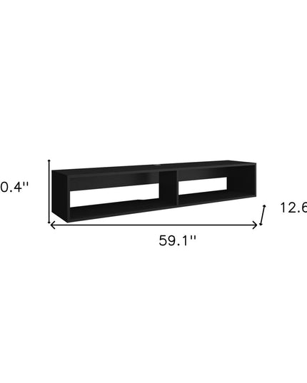 59" Black Floating Mount TV Stand