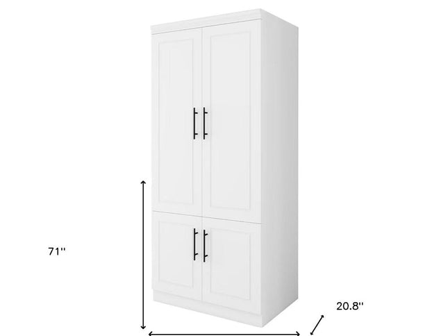 71" White Four Door Combo Dresser
