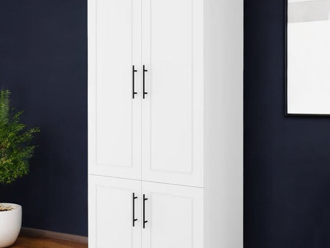 71" White Four Door Combo Dresser