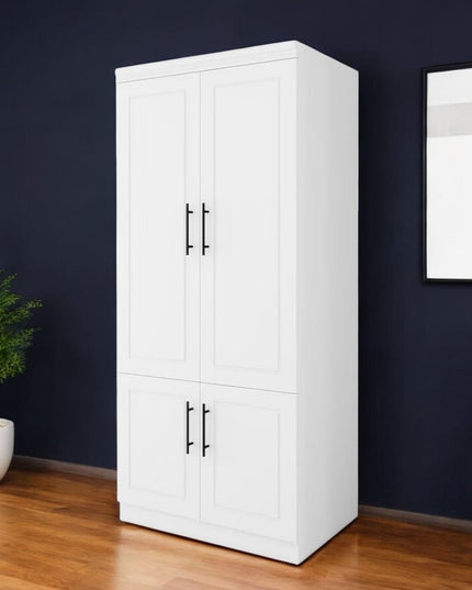 71" White Four Door Combo Dresser