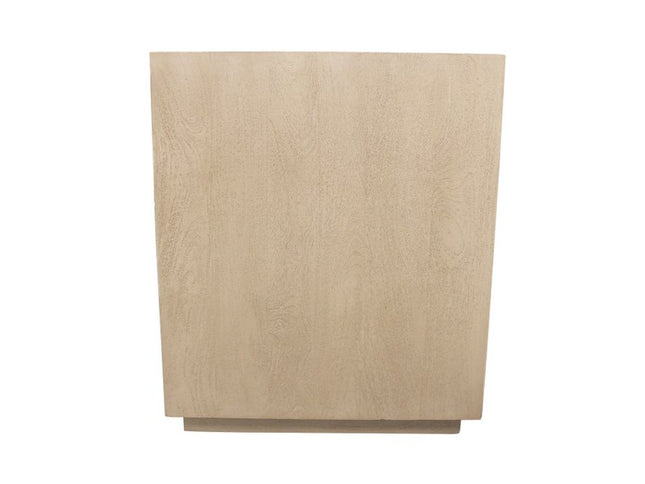 24" Natural Solid Wood Ribbed Texture Three Drawer Nightstand