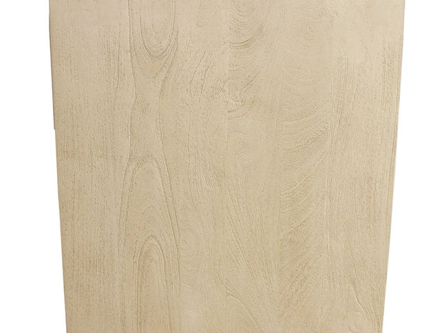 24" Natural Solid Wood Ribbed Texture One Drawer Nightstand