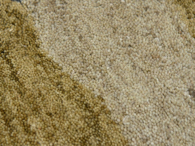 9' X 13' Light Blue Ivory And Brown Wool Abstract Hand Tufted Area Rug