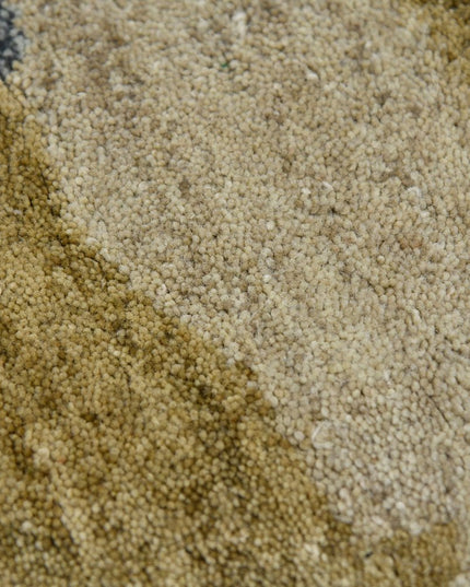 9' X 13' Light Blue Ivory And Brown Wool Abstract Hand Tufted Area Rug