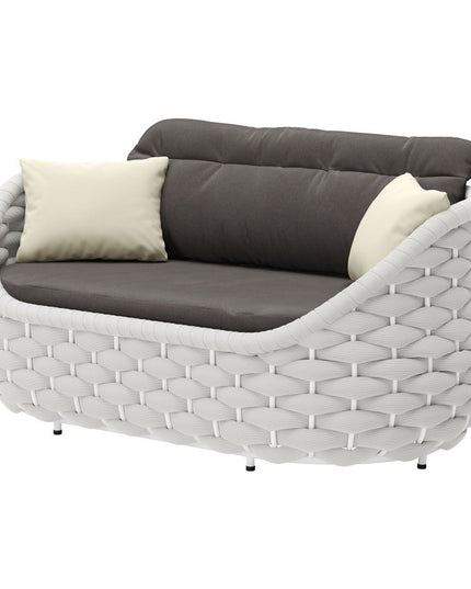 64" Gray Polypropylene Olefin Sofa