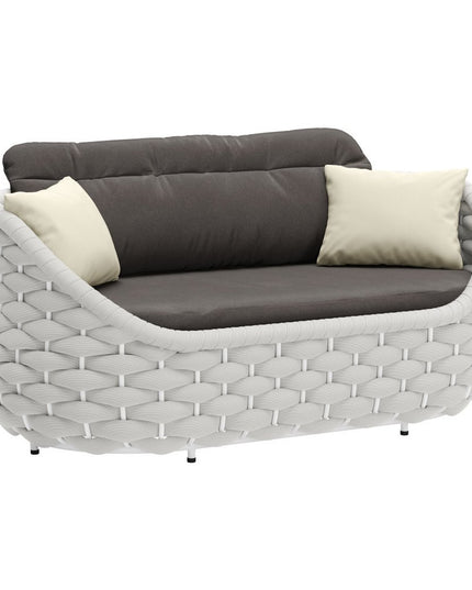 64" Gray Polypropylene Olefin Sofa