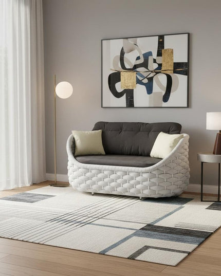 64" Gray Polypropylene Olefin Sofa