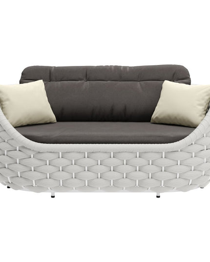 64" Gray Polypropylene Olefin Sofa