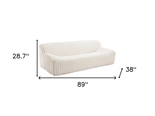 89" Cream Manufactured Wood Sofa