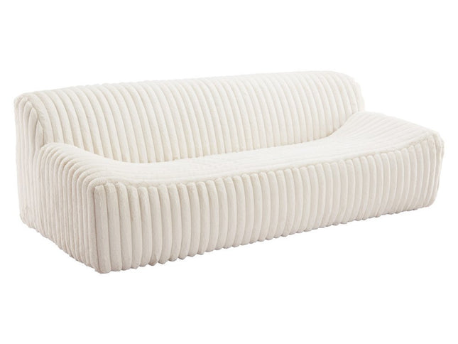 89" Cream Manufactured Wood Sofa