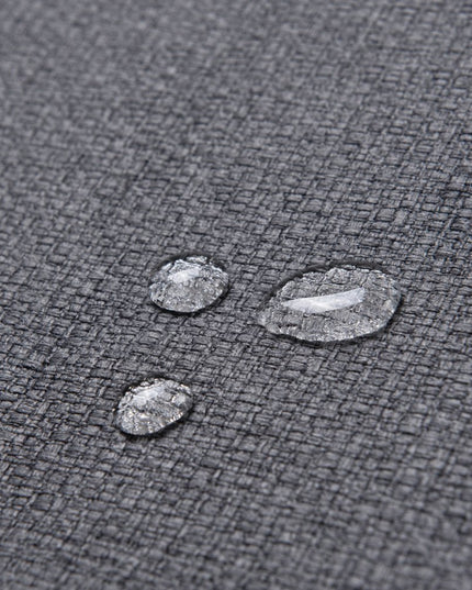 Set of Two 31" Gray and Black Fabric and Steel Bar Height Bar Chairs