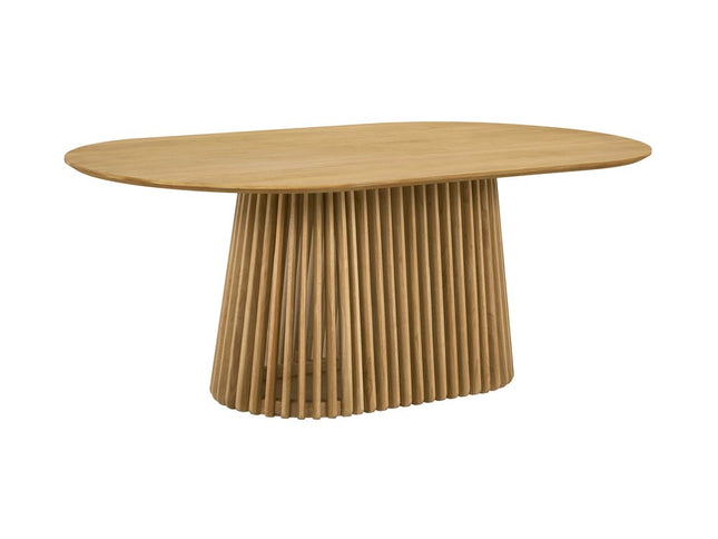 Five Piece Oak Oval Dining Set with Four Chairs