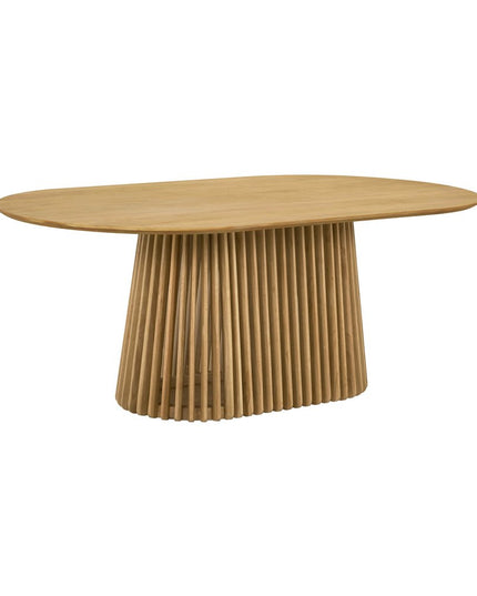 Five Piece Oak Oval Dining Set with Four Chairs