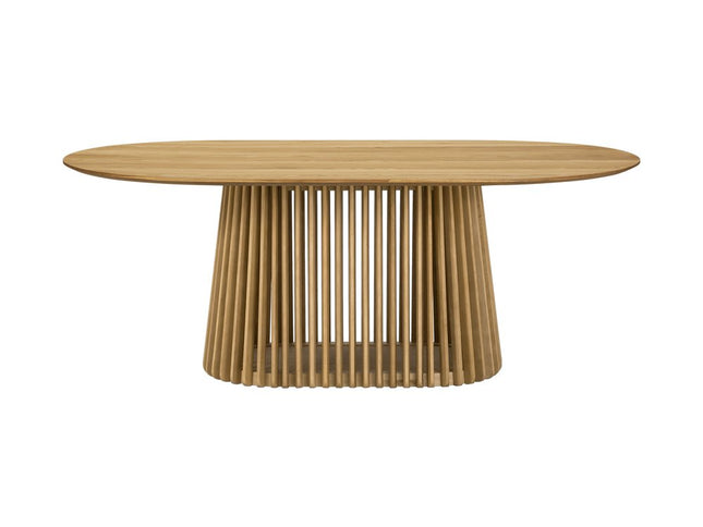 Five Piece Oak Oval Dining Set with Four Chairs