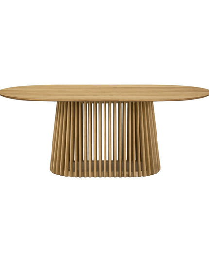 Five Piece Oak Oval Dining Set with Four Chairs