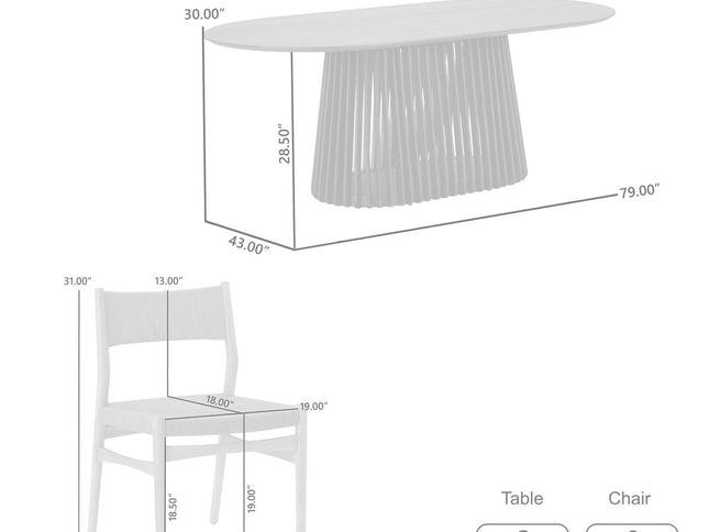 Five Piece Oak Oval Dining Set with Four Chairs