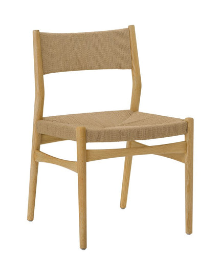 Five Piece Oak Round Dining Set with Four Chairs