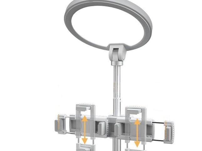 22" White Metal And Plastic Adjustable Portable Desk Lamp LED With Phone Clamp