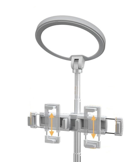 22" White Metal And Plastic Adjustable Portable Desk Lamp LED With Phone Clamp