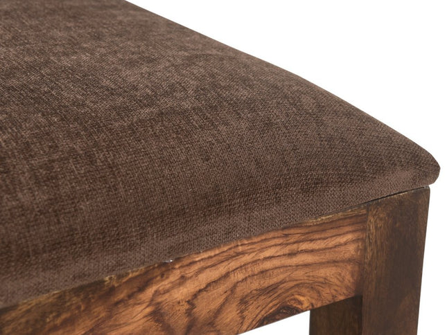 Seven Piece Dark Brown Solid Wood Dining Set with Six Chairs