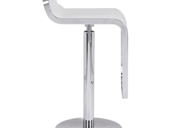 White Wood and Fabric Swivel Bar Chair