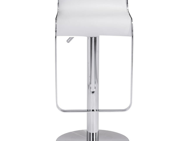 White Wood and Fabric Swivel Bar Chair