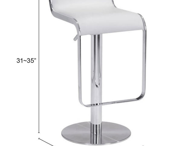 White Wood and Fabric Swivel Bar Chair