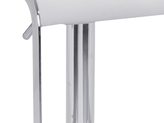 White Wood and Fabric Swivel Bar Chair