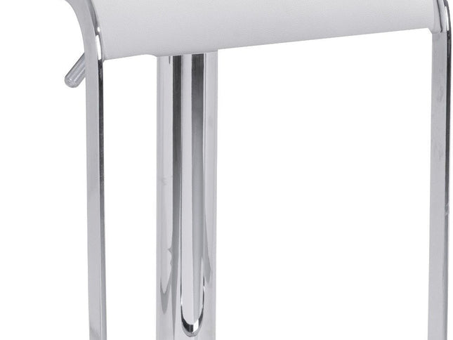 White Wood and Fabric Swivel Bar Chair