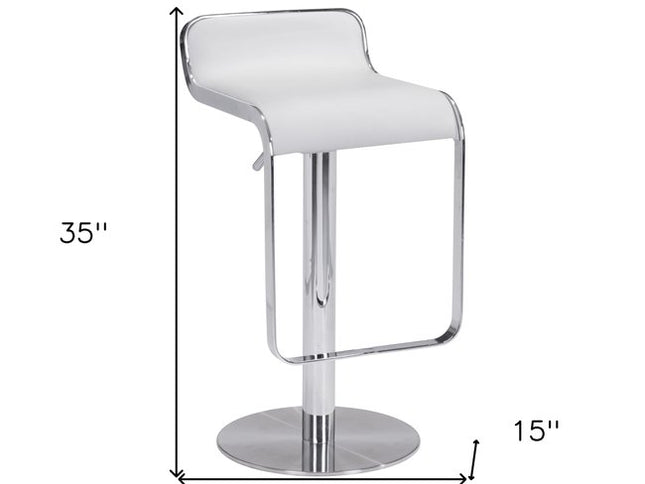 White Wood and Fabric Swivel Bar Chair