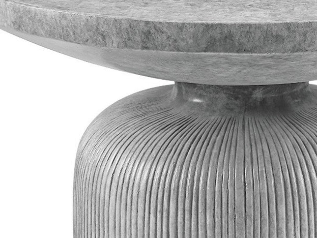 30" Gray Cement Round Pedestal Coffee Table