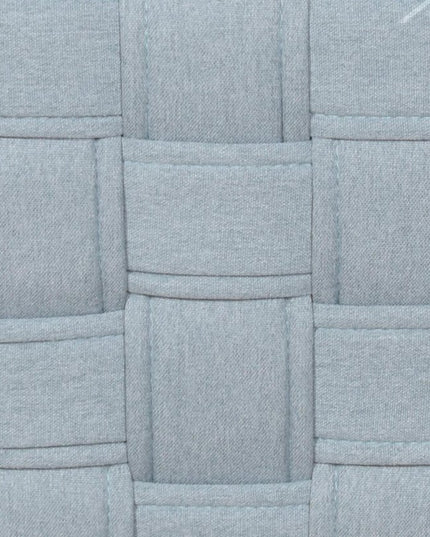 41" Natural and Blue Wood And Woven Fabric Oval Coffee Table