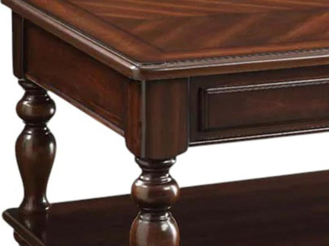 48" Brown Wood Lift Top Coffee Table With Shelf