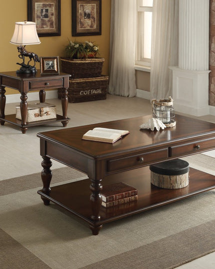 48" Brown Wood Lift Top Coffee Table With Shelf