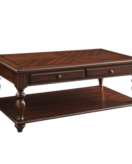 48" Brown Wood Lift Top Coffee Table With Shelf