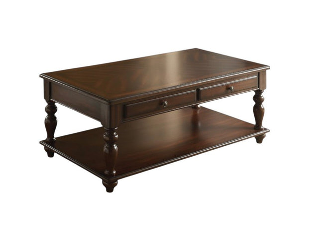48" Brown Wood Lift Top Coffee Table With Shelf