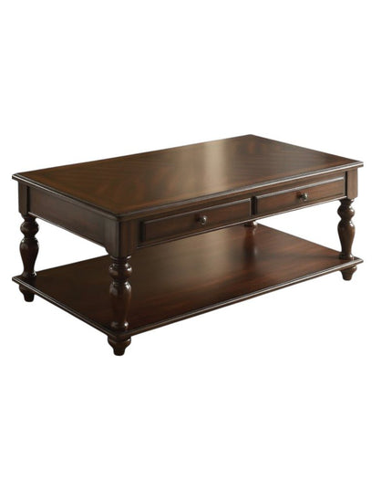 48" Brown Wood Lift Top Coffee Table With Shelf
