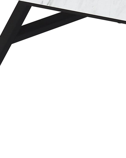 48" White and Black Wood and Steel Lift Top Coffee Table With Drawer