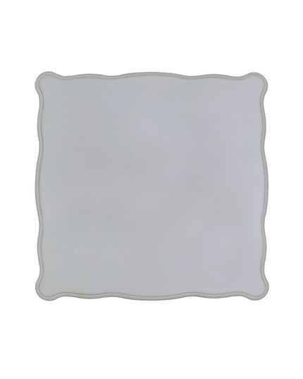 58" Ivory and Gold Wood Square Coffee Table With Shelf