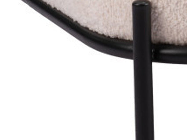 27" White And Black Sherpa And Upholstered Side Chair