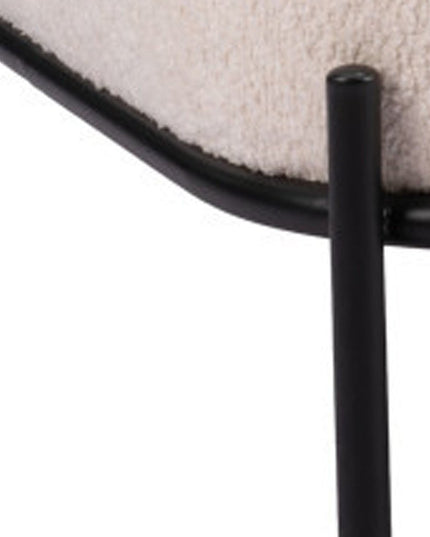 27" White And Black Sherpa And Upholstered Side Chair