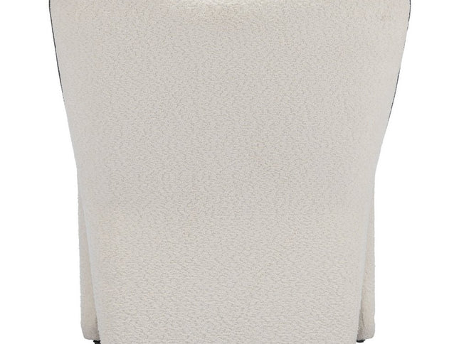 29" Ivory Faux Shearling And Upholstered Side Chair