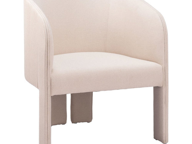 25" Beige Upholstered Arm Chair