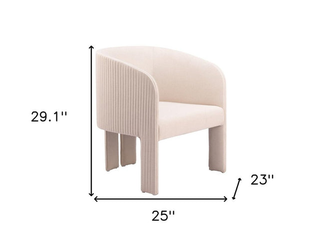 25" Beige Upholstered Arm Chair