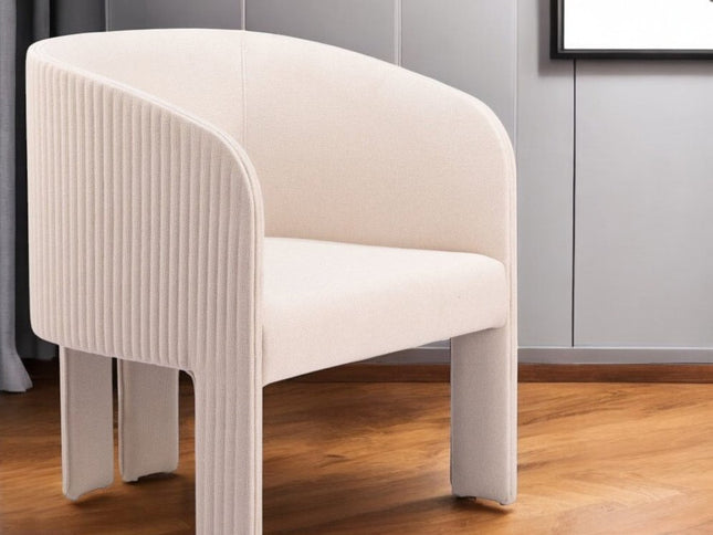 25" Beige Upholstered Arm Chair