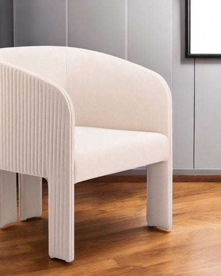 25" Beige Upholstered Arm Chair